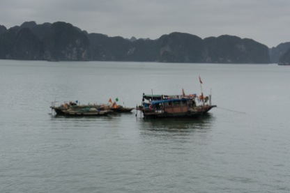 Approaching Halong Bay on the Tuan Chau Ferry