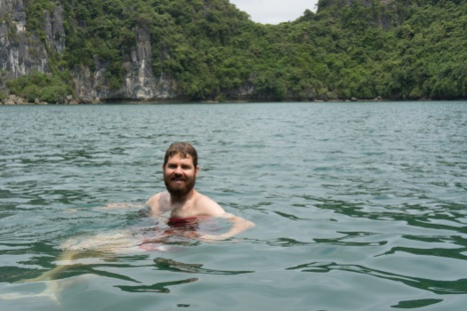 Rob went for a dip in the lagoon. Since the sun came out, it was actually quite warm.
